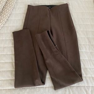 Zara high-waisted faux suede leggings